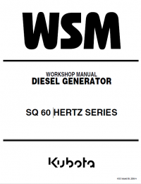 repair manual Kubota SQ 60 Hertz Series Diesel Generators Workshop Manual PDF 9Y011-01863