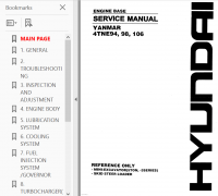 repair manual Yanmar Base Engine 4TNE Series Service Manual for Hyundai Equipment