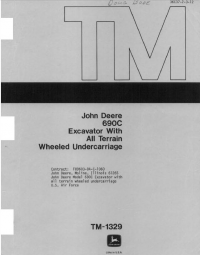 repair manual John Deere 690C Excavator With All Terrain Wheeled Undercarriage TM1329 Technical Manual PDF