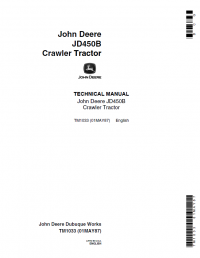 repair manual John Deere JD450B Crawler Tractor TM1033 Technical Manual PDF