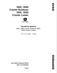 repair manual John Deere 350C, 350D, 355D Crawler Bulldozer & Crawler Loader TM1115 Technical Manual PDF