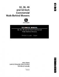 repair manual John Deere 32, 36, 48, 52-Inch Commercial Walk-Behind Mowers TM1305 Technical Manual PDF