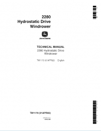 repair manual John Deere 2280 Hydrostatic Drive Windrower TM1179 Technical Manual PDF