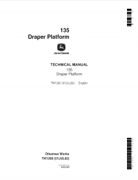 repair manual John Deere 135 Draper Platform TM1280 Technical Manual PDF