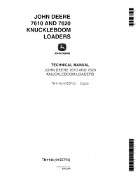 repair manual John Deere 7610, 7620 Knuckleboom Loaders TM1146 Technical Manual PDF