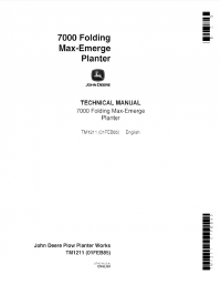 repair manual John Deere 7000 Folding Max-Emerge Planter TM1211 Technical Manual PDF