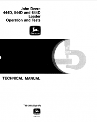 repair manual John Deere 444D, 544D, 644D Loader Operation and Tests TM1341 Technical Manual PDF