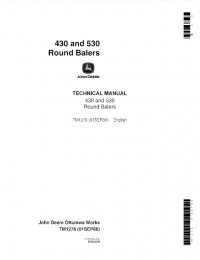 repair manual John Deere 430 and 530 Round Balers TM1276 Technical Manual PDF