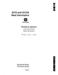 repair manual John Deere 4310, 4310A Beet Harvesters TM1166 Technical Manual PDF