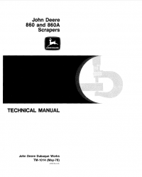 repair manual John Deere 860, 860A Scrapers TM1014 Technical Manual PDF