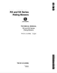 repair manual John Deere RX and SX Series Riding Mowers TM1391 Technical Manual PDF