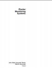repair manual John Deere Planter Monitoring Systems TM1270 Technical Manual PDF