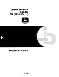 repair manual John Deere JD500 Series-A Loader TM1025 Technical Manual PDF