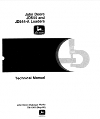 repair manual John Deere JD544, JD544A Loaders TM1002 Technical Manual PDF