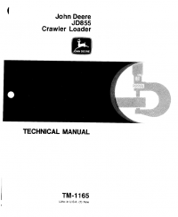 repair manual John Deere JD855 Crawler Loader TM1165 Technical Manual PDF