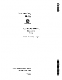 repair manual John Deere Harvesting Units TM1295 Technical Manual PDF