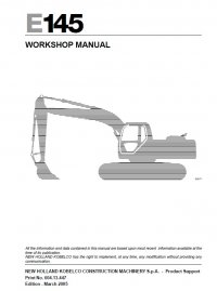 repair manual New Holland E145 Excavator Workshop Manual PDF