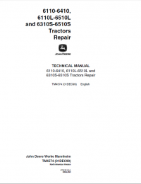 repair manual John Deere 6110-6410 & 6110L-6510L & 6310S-6510S Tractors Repair TM4574 Technical Manual PDF