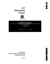 repair manual John Deere 317 Hydrostatic Tractor TM1208 Technical Manual PDF