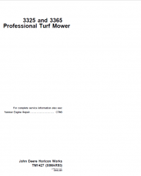 repair manual John Deere 3325 & 3365 Professional Turf Mower TM1427 Technical Manual PDF