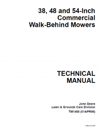 repair manual John Deere 38, 48, 54-Inch Commercial Walk-Behind Mowers TM1488 Technical Manual PDF