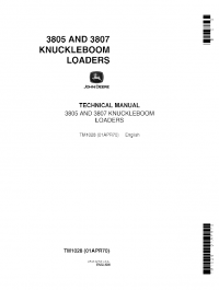 repair manual John Deere 3805 3807 Knuckleboom Loaders Technical Manual TM1028 PDF