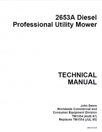 repair manual John Deere 2653A Diesel Professional Utility Mower TM1554 Techical Manual PDF