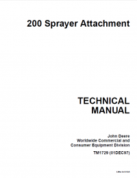 repair manual John Deere 200 Sprayer Attachment TM1729 Technical Manual PDF