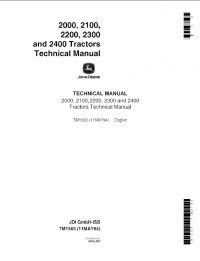 repair manual John Deere 2000, 2100, 2200, 2300, 2400 Tractors TM1563 Technical Manual PDF