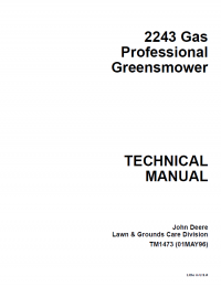 repair manual John Deere 2243 Gas Professional Greensmower TM1473 Techical Manual PDF
