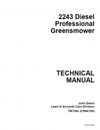 repair manual John Deere 2243 Diesel Professional Greensmower TM1562 Technical Manual PDF