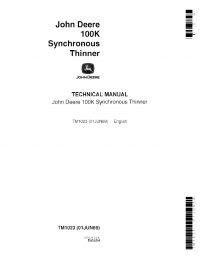 repair manual John Deere 100K Synchronous Thinner Technical Manual TM1023 PDF