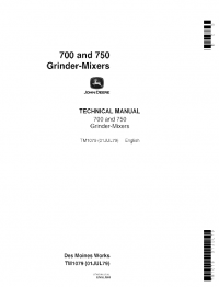 repair manual John Deere 700 750 Grinder-Mixers TM1079 Technical Manual PDF