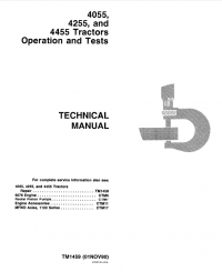 repair manual John Deere 4055 4255 4455 Tractors TM1459 Operation & Tests Technical Manual PDF