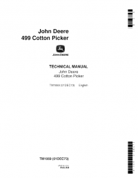 repair manual John Deere 499 Cotton Picker TM1069 Technical Manual PDF