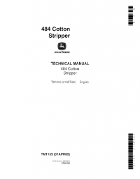 repair manual John Deere 484 Stripper TM1153 Technical Manual PDF