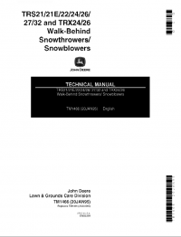 repair manual John Deere TRS21/21E/22/24/26/27/32 and TRX24/26 Walk-Behind Snowthrowers/Snowblowers TM1466 PDF