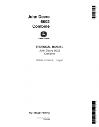 repair manual John Deere Combine 6602 Technical Manual TM1080 PDF