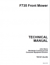 repair manual John Deere F735 Front Mower TM1597 Techical Manual PDF