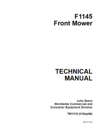 repair manual John Deere F1145 Front Mower TM1519 Technical Manual PDF