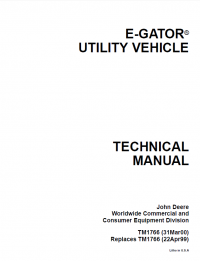 repair manual John Deere E-Gator Utility Vehicle TM1766 Technical Manual PDF