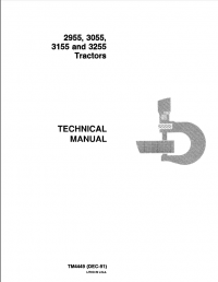repair manual John Deere 2955, 3055, 3155, 3255 Tractors TM4449 Technical Manual PDF