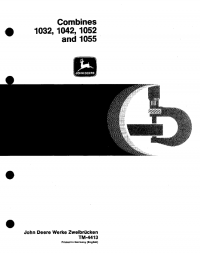 repair manual John Deere 1032, 1042, 1052, 1055 Combines TM4413 Technical Manual PDF