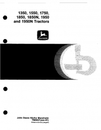 repair manual John Deere 1350, 1550, 1750, 1850, 1850N, 1950, 1950N Tractors TM4437 Technical Manual PDF