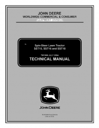 repair manual John Deere SST15, SST16, SST18 Spin-Steer Lawn Tractor TM1908 Technical Manual PDF