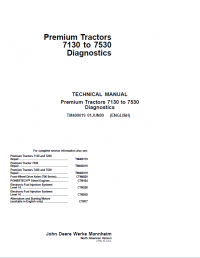 repair manual John Deere Premium Tractors 7130 - 7530 Diagnostics TM400019 Technical Manual PDF