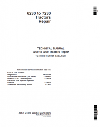 repair manual John Deere Tractors 6230-7230 Repair TM400819 Technical Manual PDF