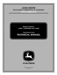 repair manual John Deere LX280, LX280AWS, LX289 Garden Tractors TM2046 Technical Manual PDF