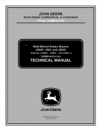 repair manual John Deere JS60H, JS63, JS63C Walk-Behind Rotary Mowers TM2209 Technical Manual PDF