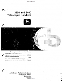 repair manual John Deere 3200 & 3400 Telescopic Handlers TM4626 Technical Manual PDF